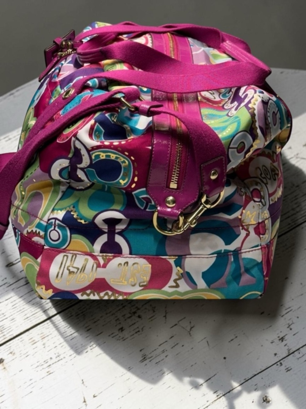 NWOT Rare Coach Poppy Limited Edition Pop C Graffiti Weekender Duffle Bag - Picture 3 of 13